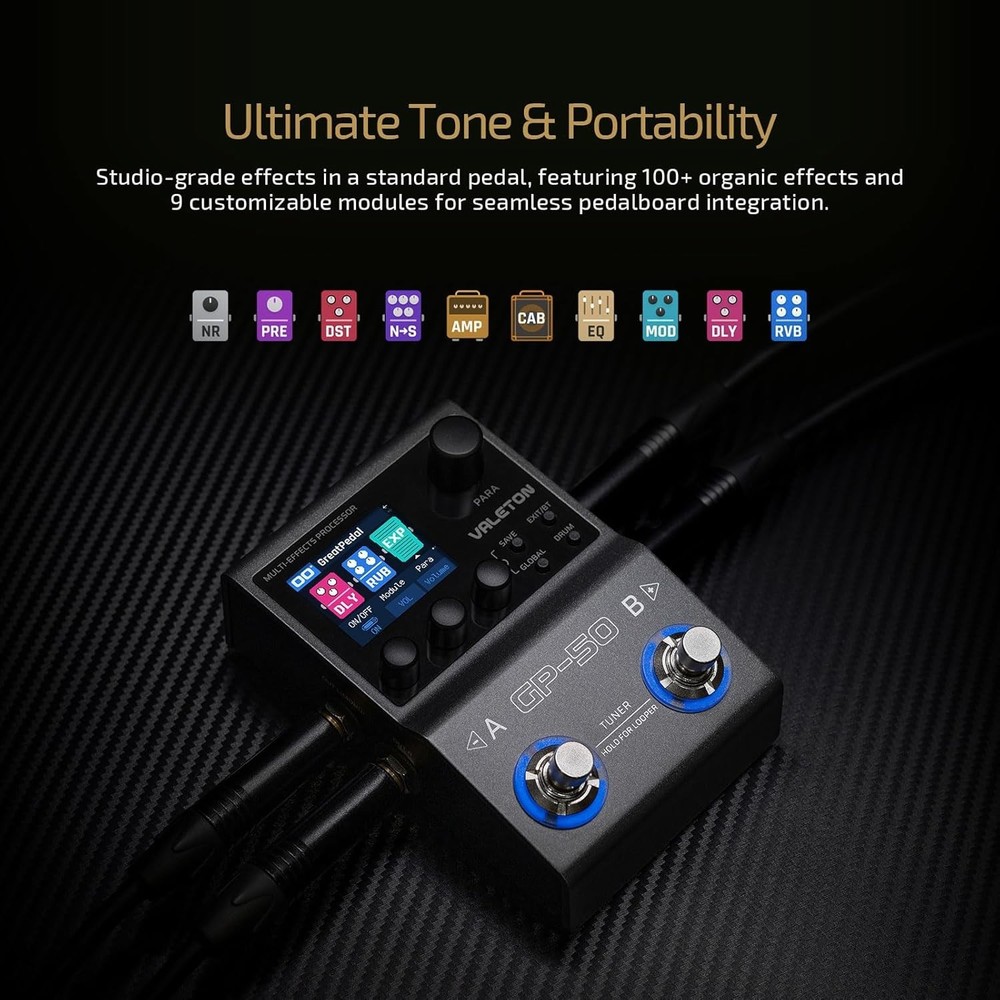 GP-50 Multi-Effects Processor | NAM & IR Loader with 100+ HD Effects, 9 Simul...