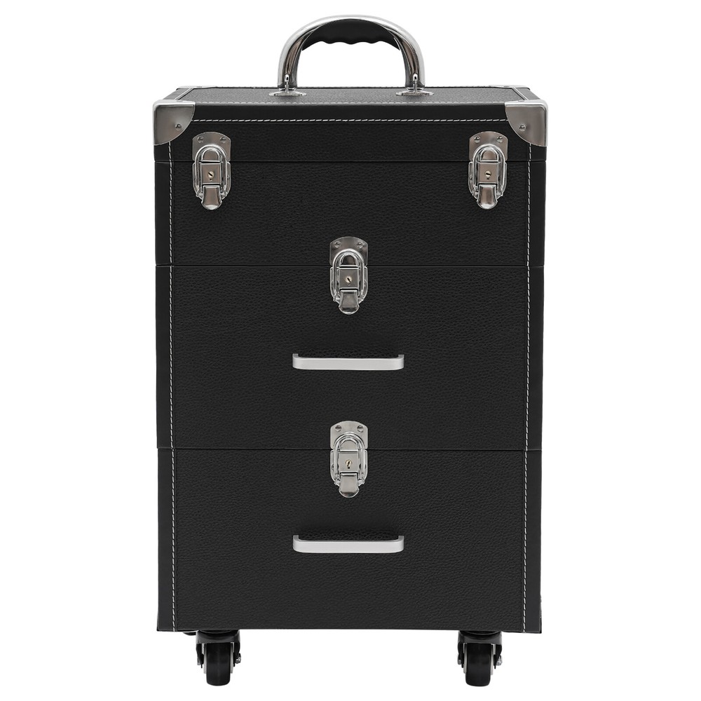 Rolling Makeup Travel Case Nail Tech Suitcase Cosmetic Train Case on Wheels