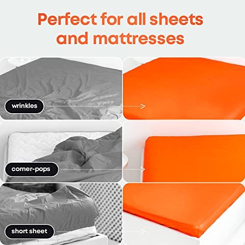 Bed Sheet Straps Set | Easy to Use Adjustable Elastic Fasteners 4 pcs White