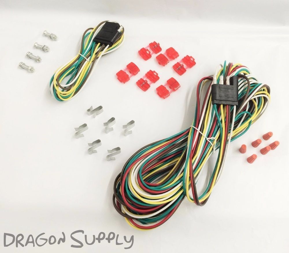 New 25ft 4 Way Trailer  Wire Connection Kit Flat Extension Harness Boat Car ect