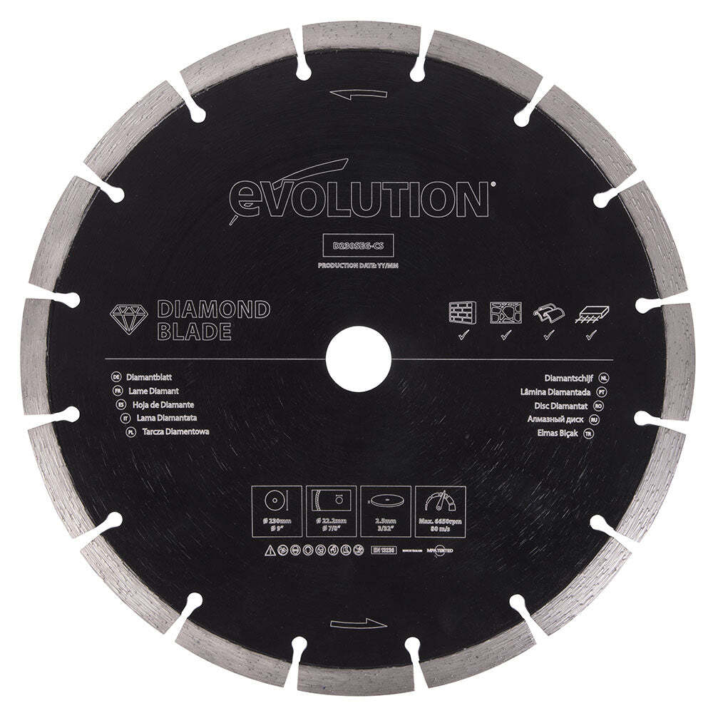 Evolution D230SEG-CS Segmented Edge Diamond Saw Blade, 9 Inch