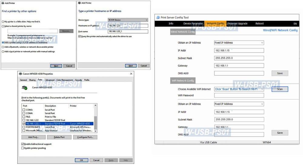 Wireless USB Printer Server Box For Sharing 3 USB Printers Over Local Network