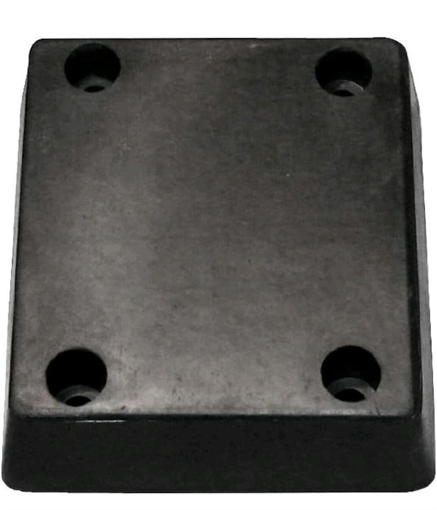 R Model Rubber Molded Dock Bumper, Rectangular, 4 Holes, 13" Length, 12" Width,