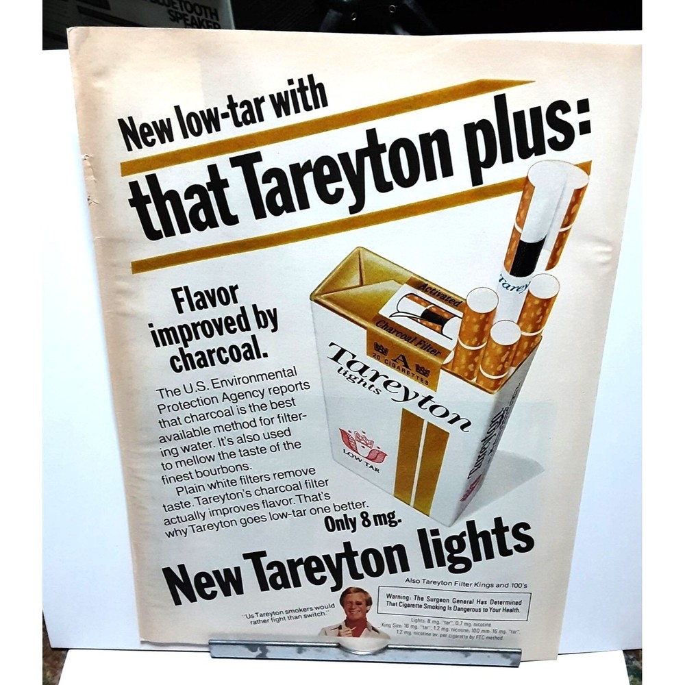 Tareyton Lights Cigarettes vintage 1977 Magazine Print Ad