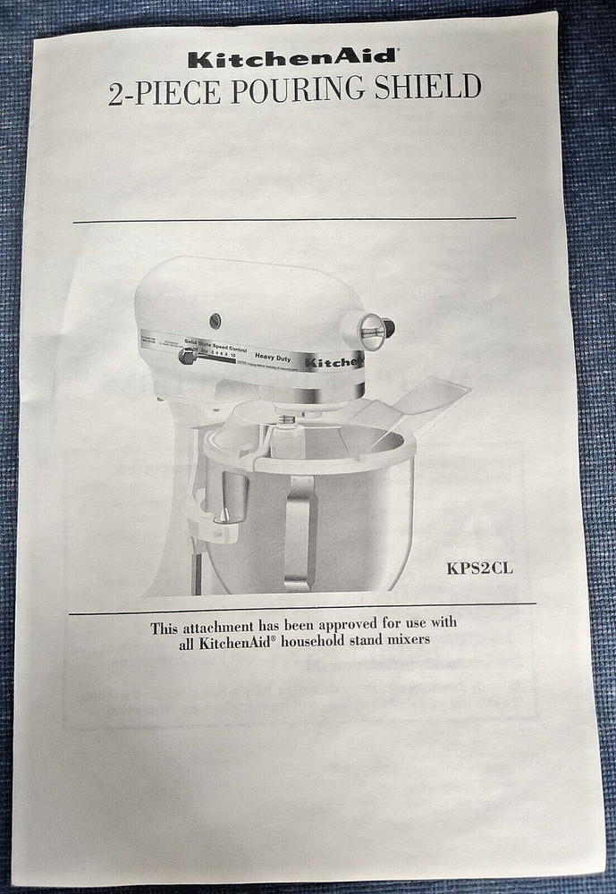 KitchenAid POURING SHIELD ~ Stand Mixer Accessory ~ Clear ~ Model KPS2CL ~ Boxed