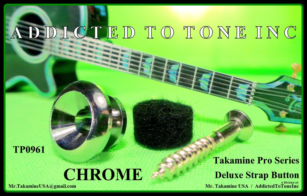 Takamine Pro Series Deluxe Strap Button / CHROME / OEM Part TP0961