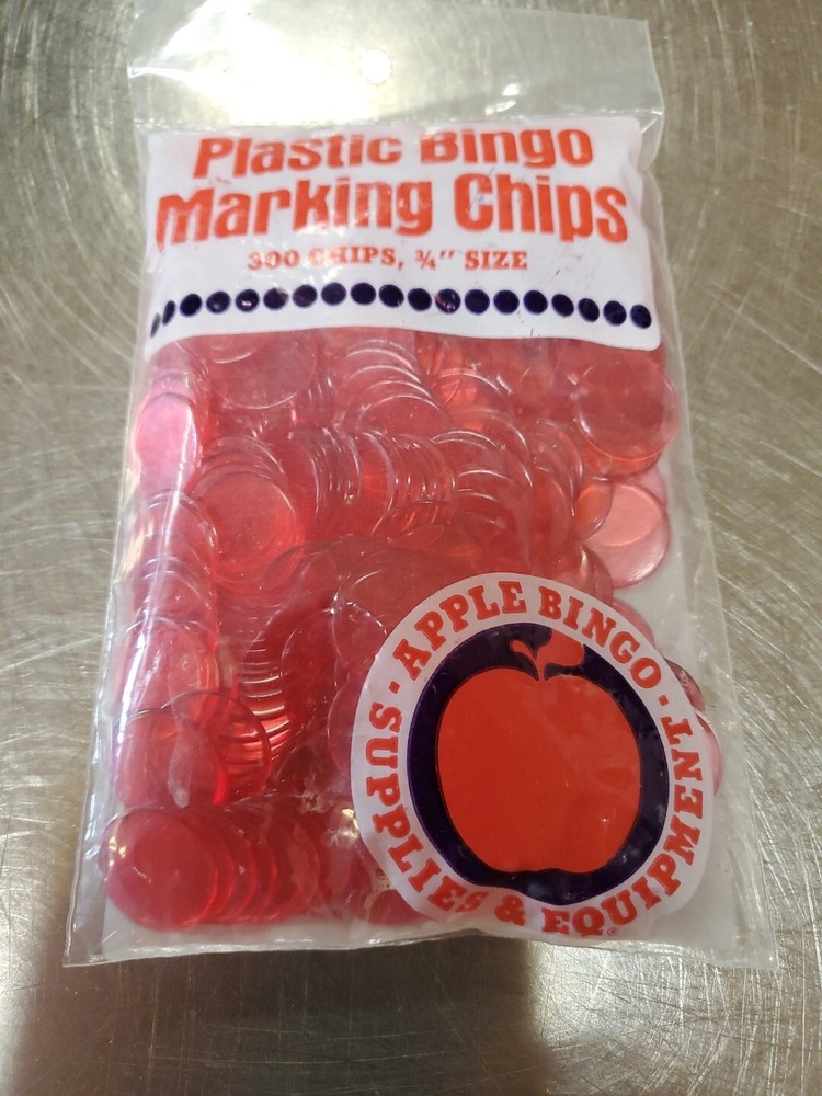 Apple Bingo Vintage Plastic Marking Chips