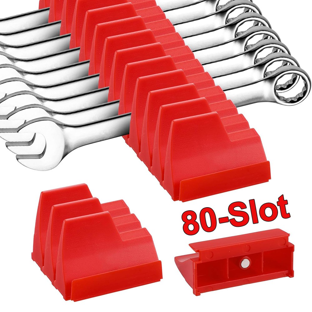 80 Slots Magnetic Modular Wrench Organizer Compact Tool Storage Slots Hold Tools