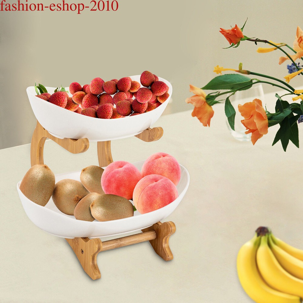 Detachable Fruit Basket Rack Ceramic Bread Vegetable Bowl Stand Fruit Holder NEW