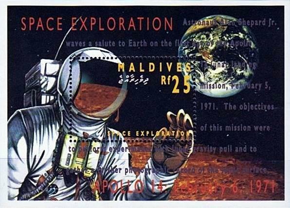 MALDIVE IS. 1994 SPACE EXPLORATION S/S MNH APOLLO XIV on MOON
