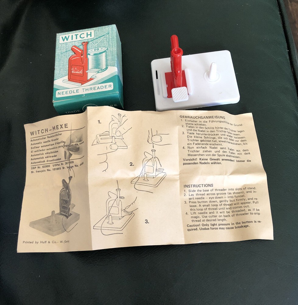 Vintage Witch Automatic Sewing Needle Threader With Instructions New In Box