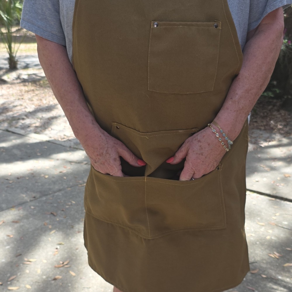 Three salon Work Aprons Brown, Black, & Tan with Multiple Pockets Unisex