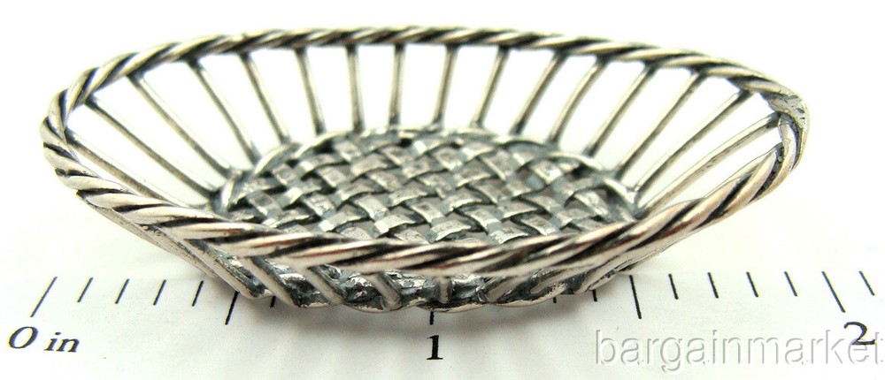 Miniature Sterling Silver OVAL Mesh BASKET #125