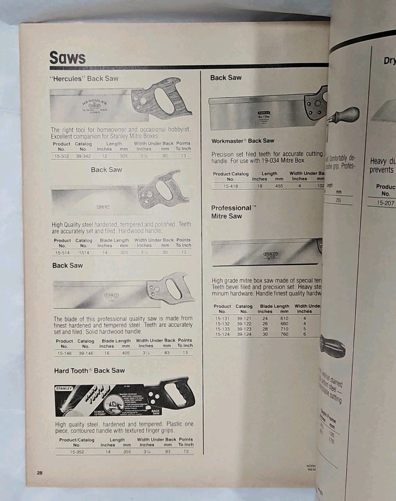 1982 Stanley Tools Catalog 11" x 8-1/2"