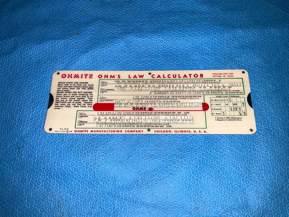 Vintage Ohmite Parallel Resistance Calculator