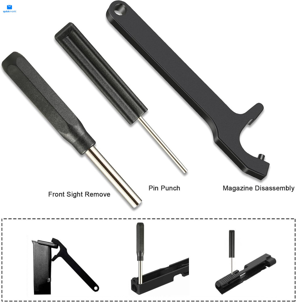 Tool Kit for Glock with Front Sight Remove,Magazine Disassembly, Pin Black