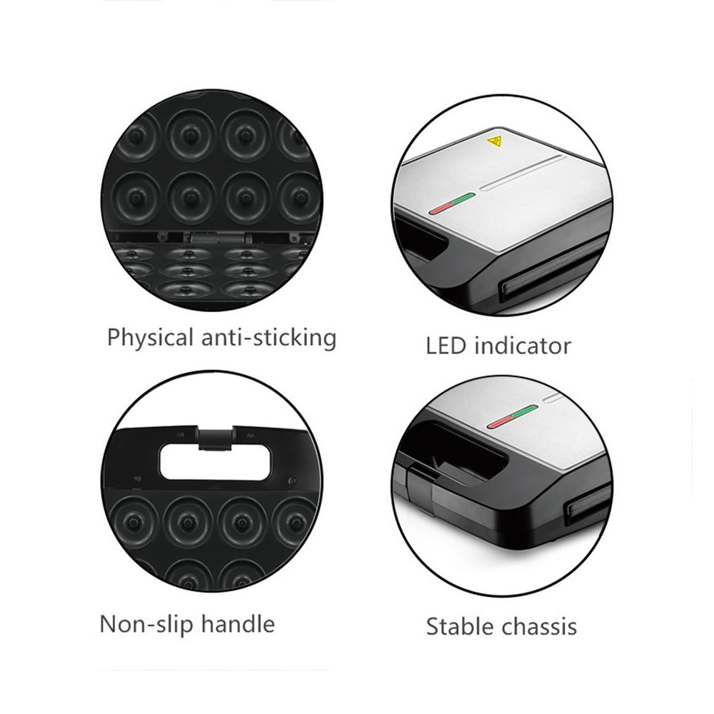 3-Donut Maker Machine With Double Sided Heating For Home Kitchen Use