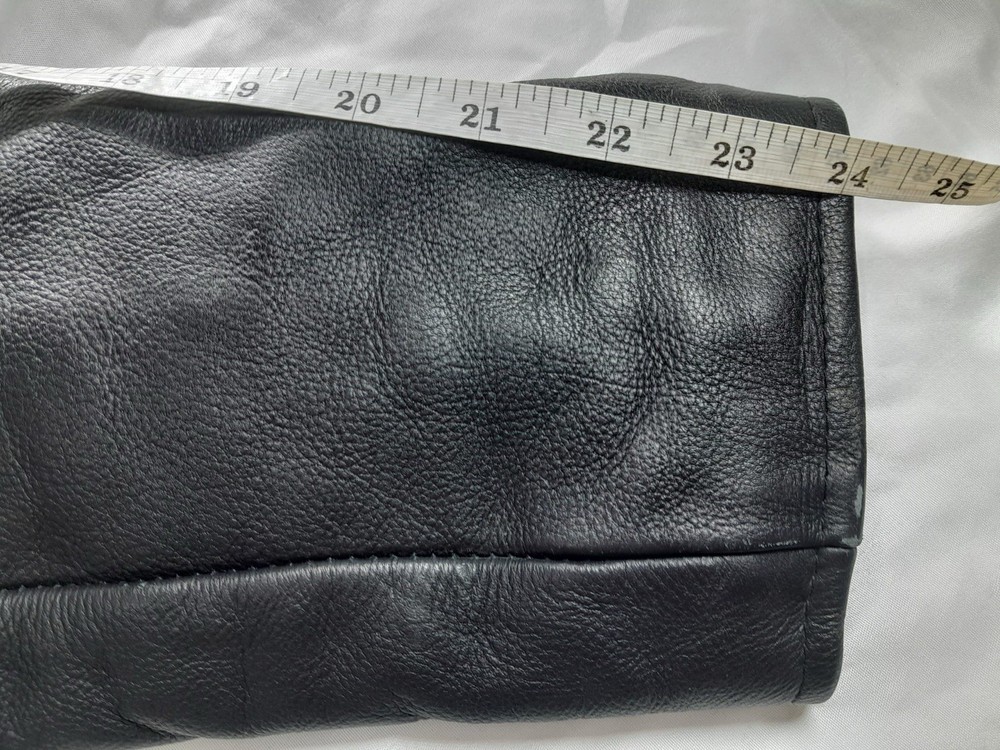 Bashir Genuine Leather Black Motorcycle Jacket Size 42