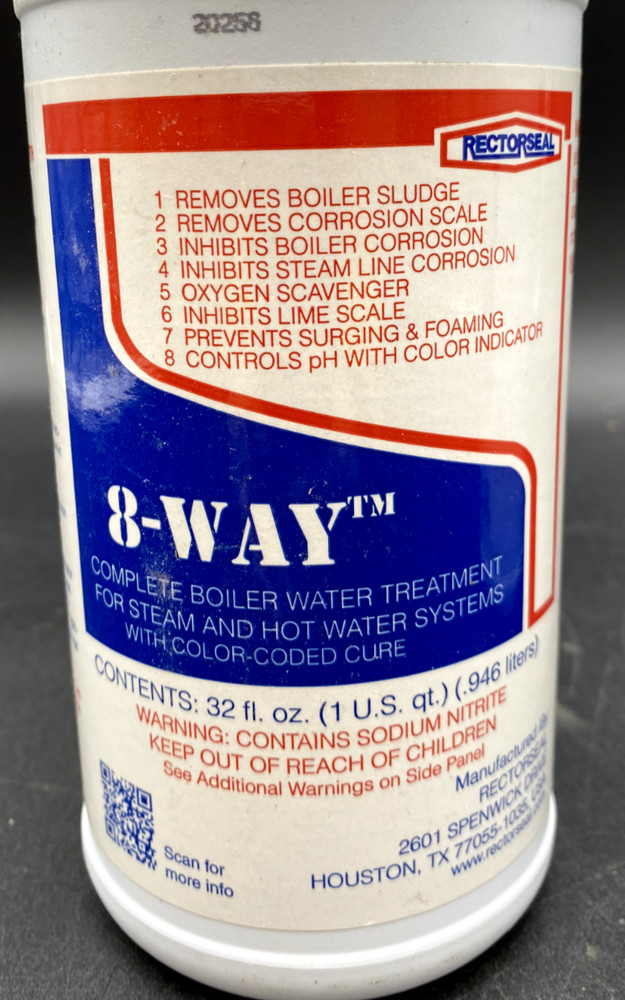 (3) RECTORSEAL 8-WAY BOILER WATER TREATMENT, STEAM & HOT WATER, COLOR-CODED CURE
