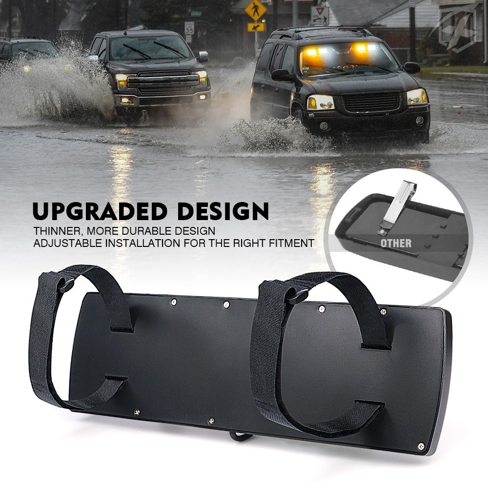 Hazard Warning LED Strobe Bundle Amber White Roof Magnet Windshield Visor Light