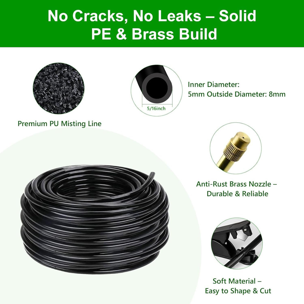 40FT Drip Irrigation System for Garden – Automatic Watering Kit with Solid Brass