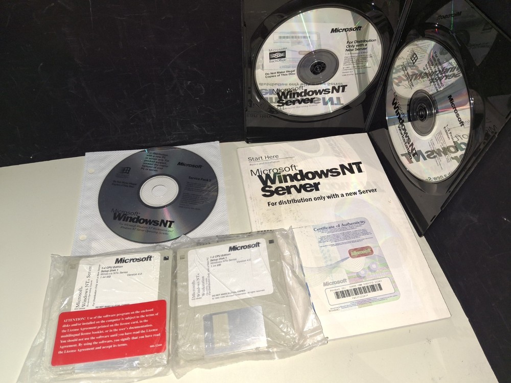 Windows NT 4.0 SERVER and WORKSTATION Setup CD Compact Disks & Floppy Diskettes