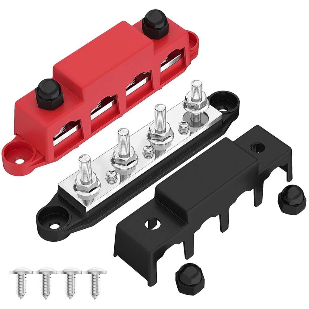 Marine Bus Bar 12V 250A 4-Stud Battery Terminal Block