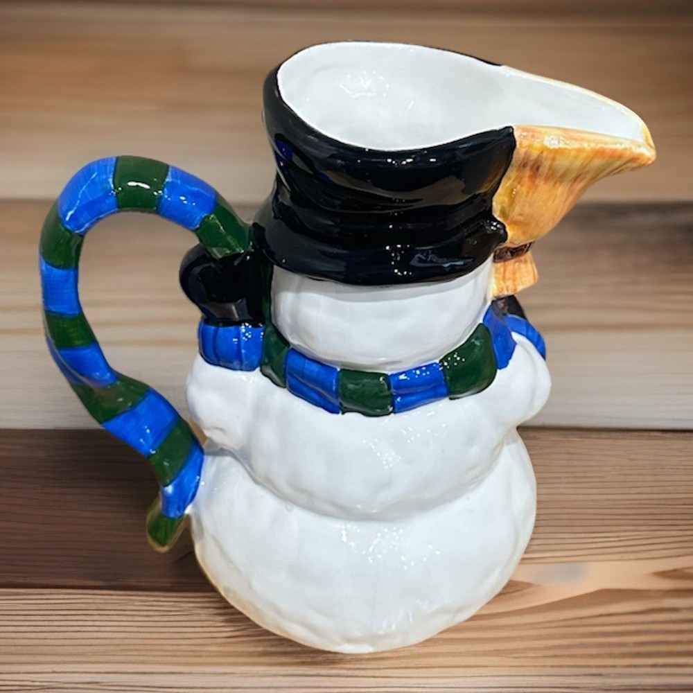 Vintage Gift Innovations snowman Ceramic Christmas Pitcher New open Box