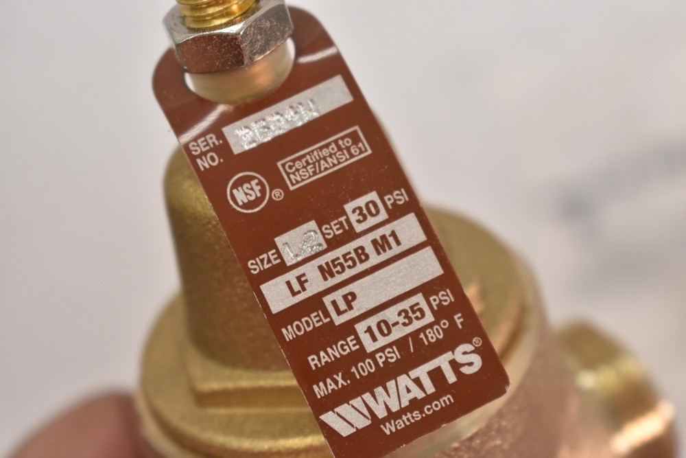 Watts LFN55BM1-DU-LP 1/2" Water Pressure Reducing Valve Lead Free Brass Union