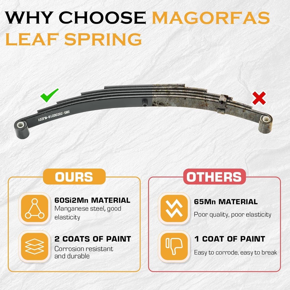 Double Eye Trailer Leaf Spring 5 Leaf 3000lb Capacity