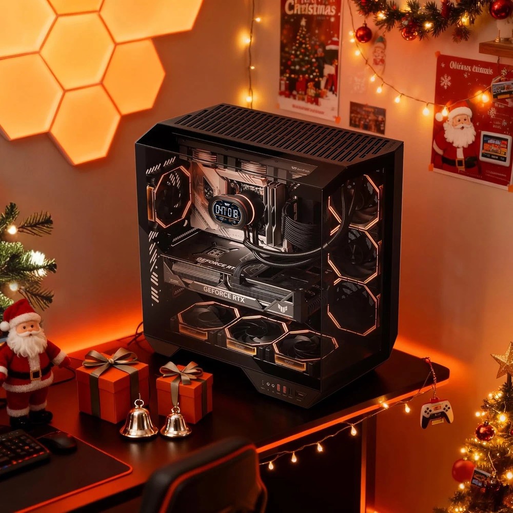 Full-Tower ATX Gaming PC Case, Back Plug-In Motherboard, Vertical GPU Mounting,