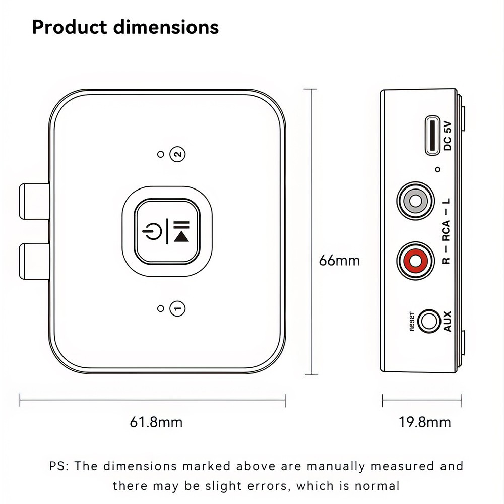 Bluetooth 6.0 Transmitter Receiver Transmitter Receiver Stereo Audio RCA Adapter