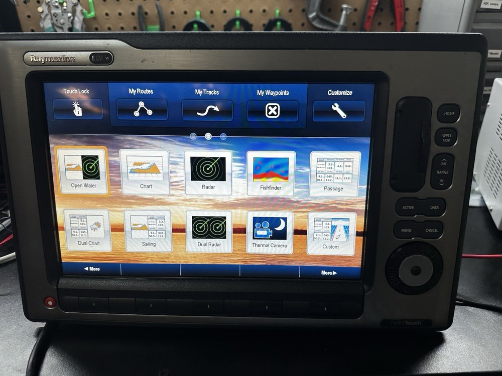 Raymarine E120w Widescreen HybridTouch Chartplotter Multifunction Display