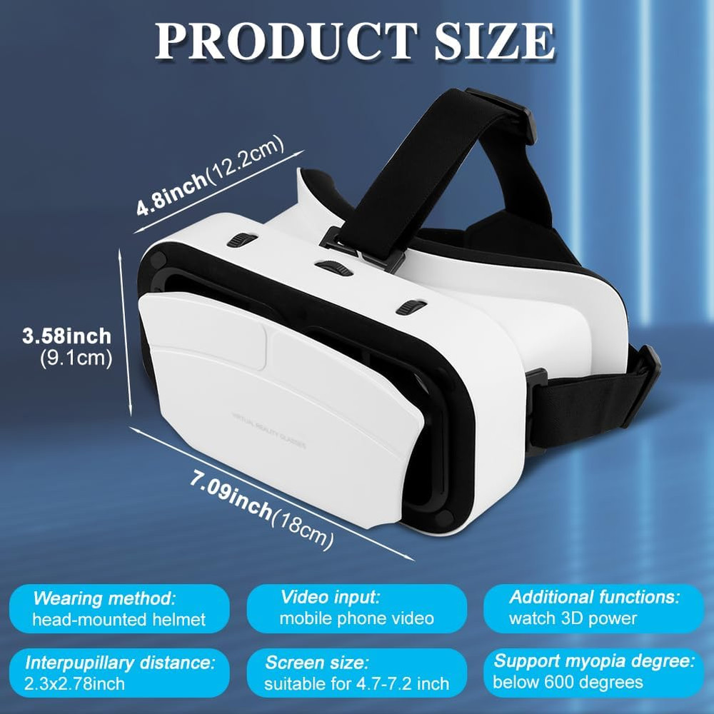 Virtual Reality Goggles 3D VR Glasses Adjustable VR Virtual Reality Headset...