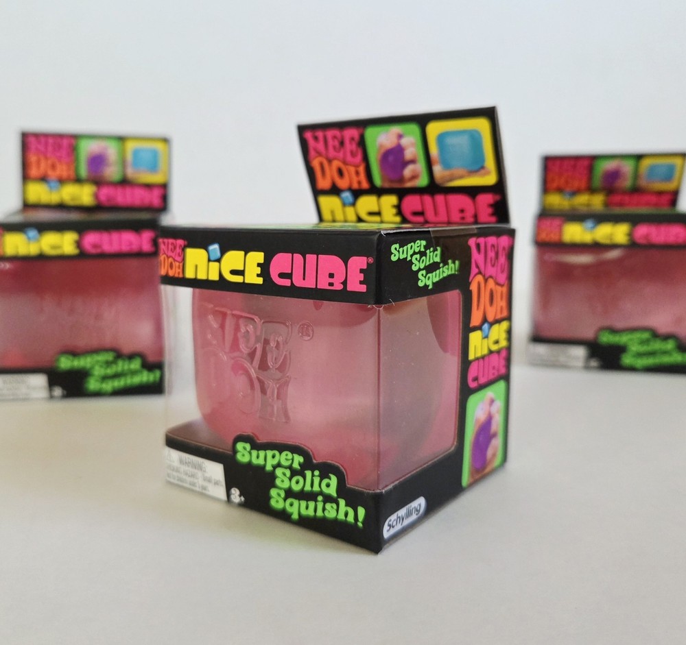 PINK NeeDoh Nice Cube, Nee Doh Nicecube 2.25" Squishy Stress Toy 100% AUTHENTIC