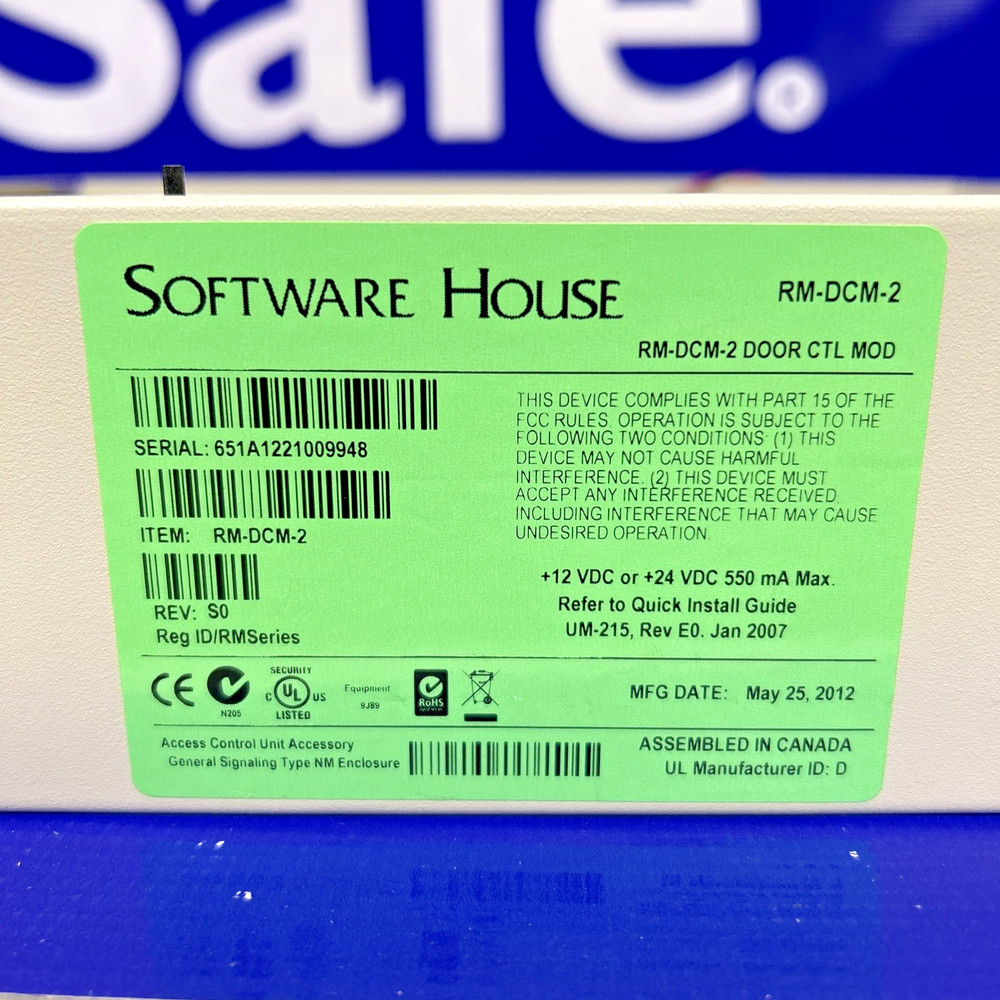 Software House RM-DCM-2 Door Control Module Board + Cabinet 🟦
