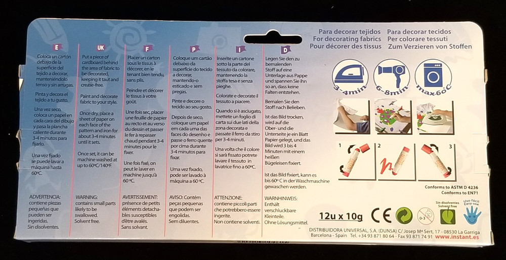 Instant Textil - PlayColor - Solid Poster Paint - Permanent Colours - New in Box