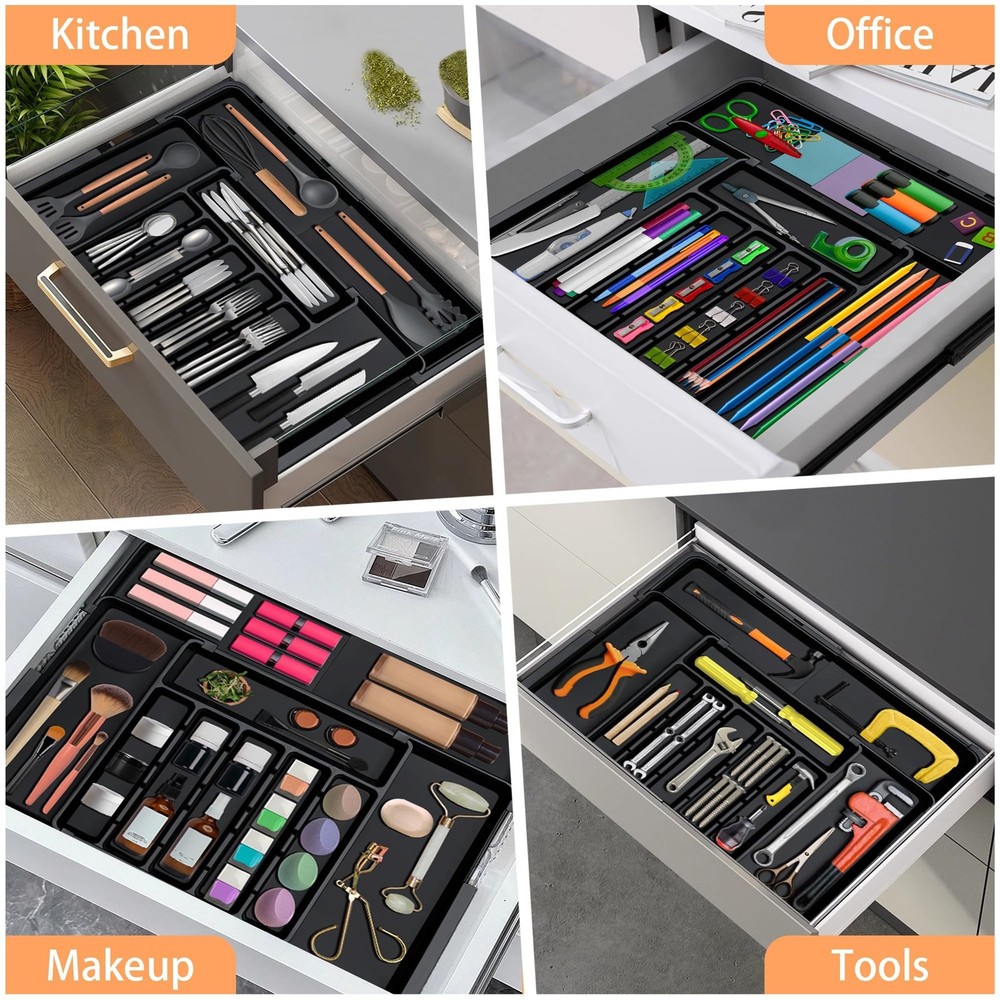 Spaclear Silverware Organizer Expandable Kitchen Utensil Drawer Organizer Lar...