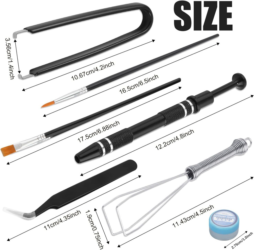 Keyboard Remover Tool Kit-7-Piece Set, Keycap Puller Include 5G Keyboard Lube, S