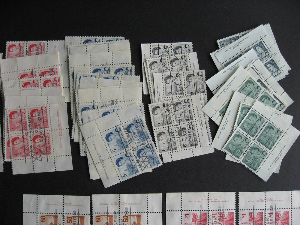 Canada centennial 27 MS PB with FD Cancels 454-65B some mixed condition