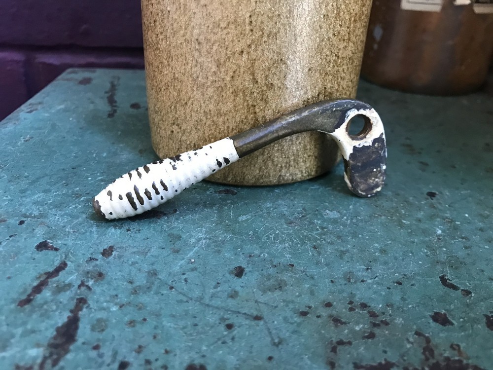 Antique Victorian Reeded Solid Brass Window Latch Handle Fastner Sash Salvage