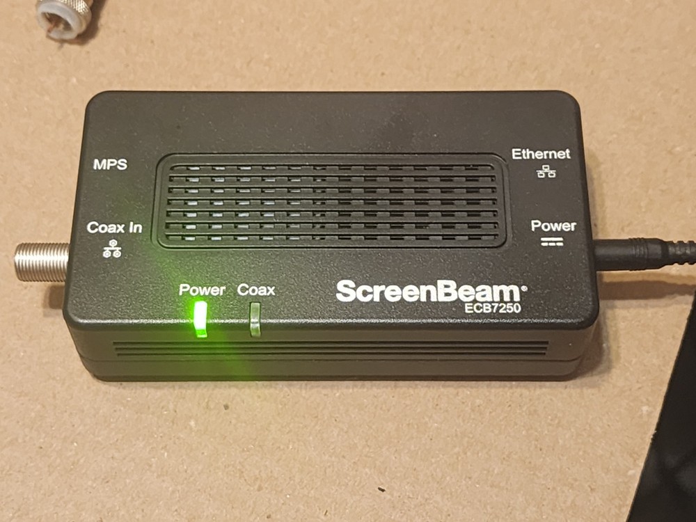 Single Actiontec ECB7250 ScreenBeam MoCA 2.5 Ethernet Over Coax Adapter -