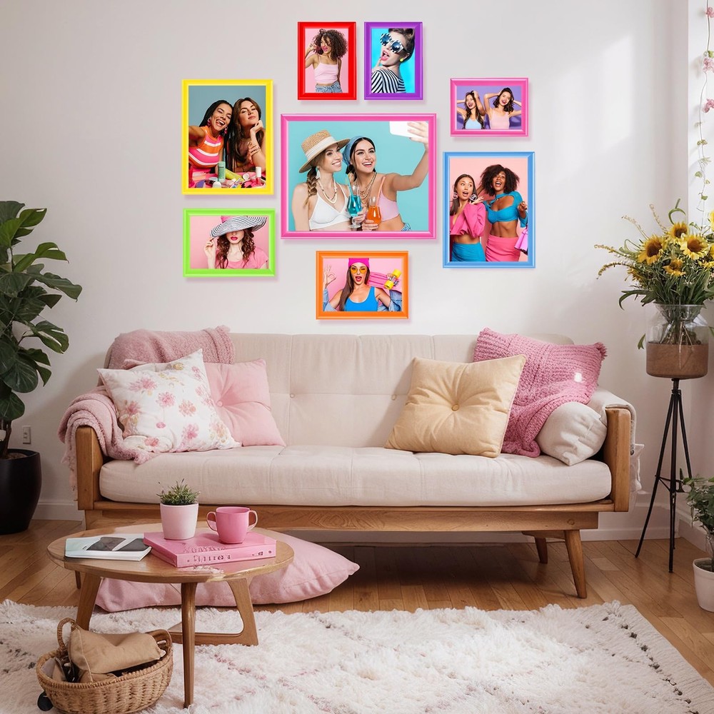 8 Pcs Picture Frames, Solid Photo Frame Gallery Wall Frame Set Colored Solid ...