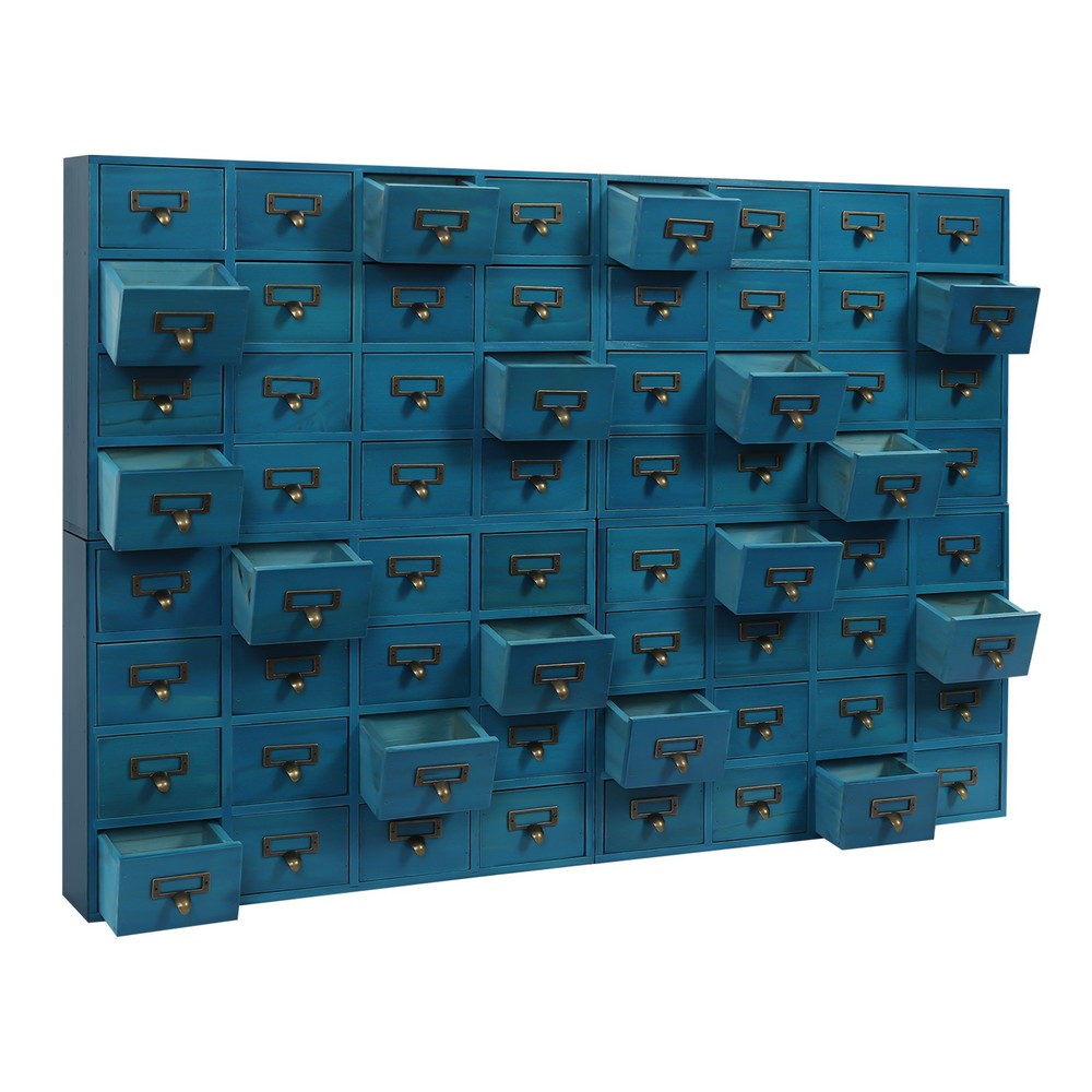Tabletop Storage Cabinet Blue 64-Drawer Storage Box 4 PCS Drawer Cabinets