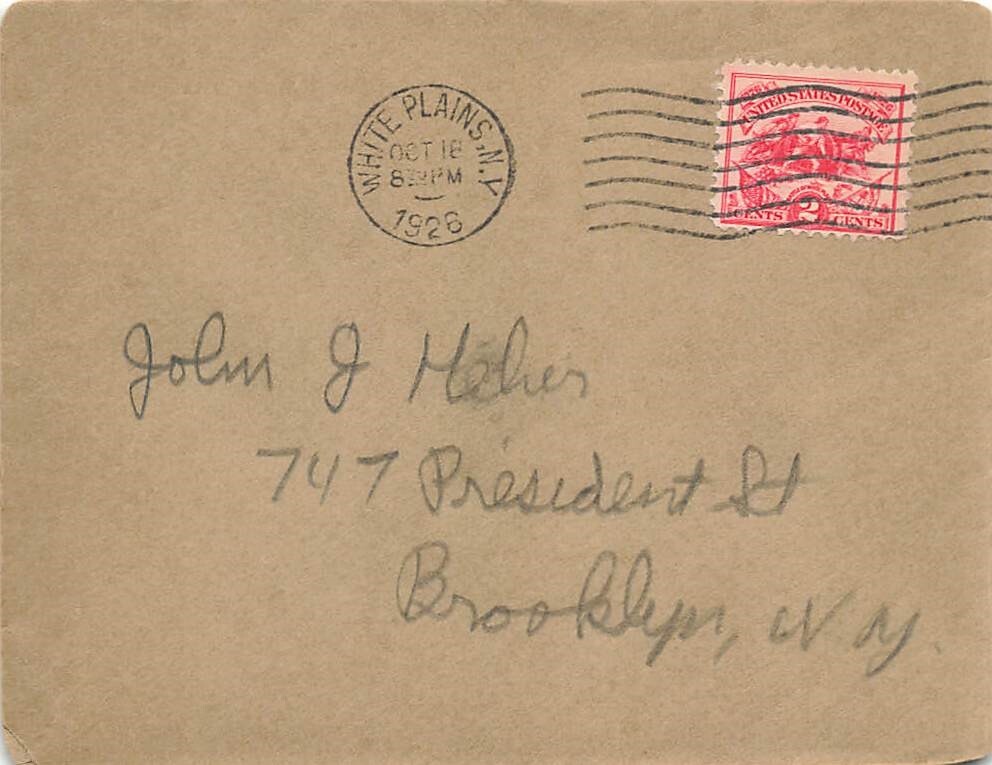 629 2c WHITE PLAINS - Brown FDC