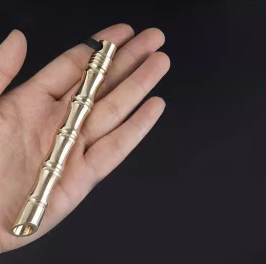 Brass solid broken bamboo short stick broken window outdoor backpack pendant