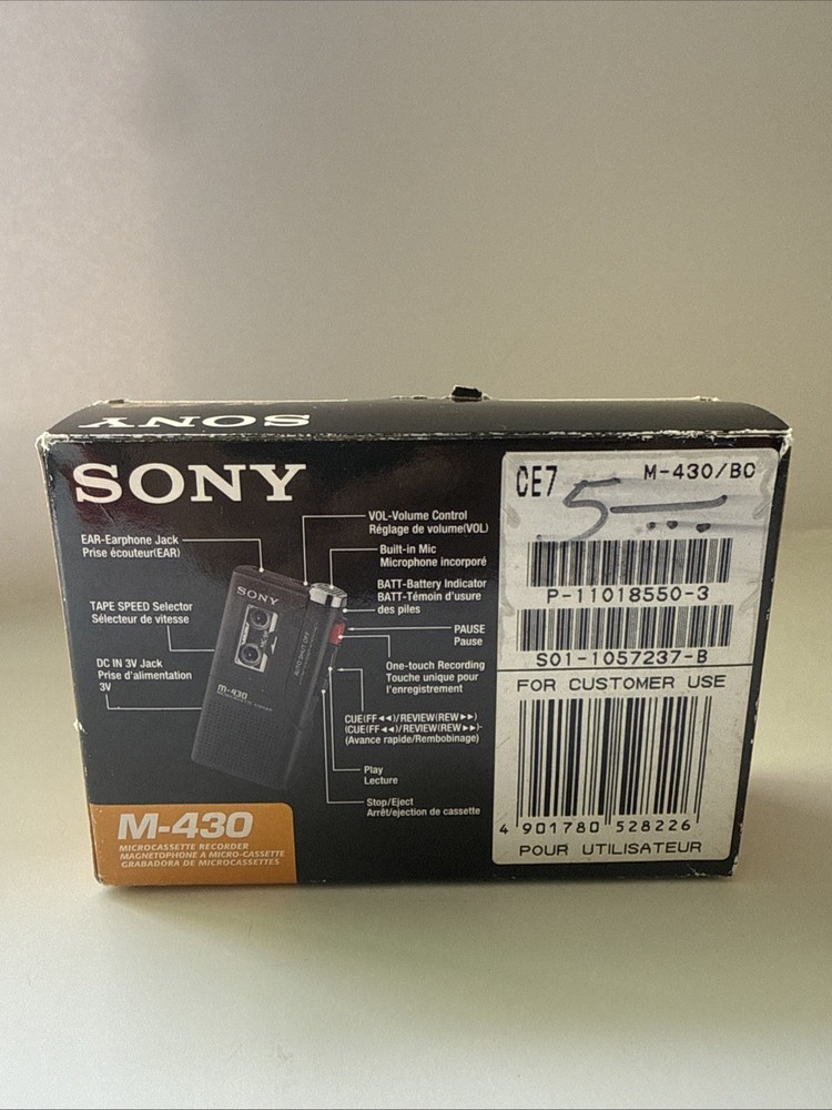 Sony Pressman M-430 Handheld Micro Cassette Voice Recorder - EUC - TESTED