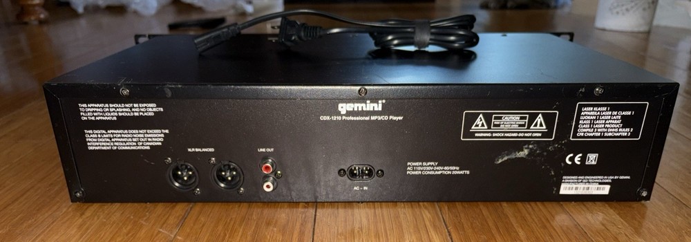 Gemini CDX-1210 Professional MP3/CD Player