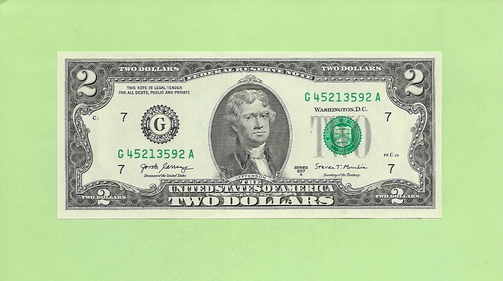 2017A ..UNCIRC $2  G 4521 3592 A .... 2017A $2  G-A      NICE NOTE     FRN
