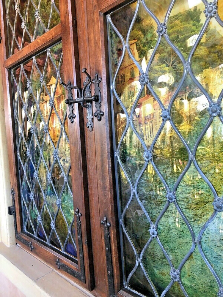 16th Century oak wood frames (2) with hardware